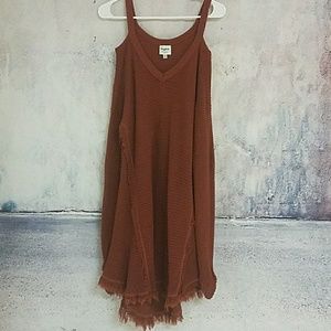 Off the shoulder sweater dress burnt burgundy